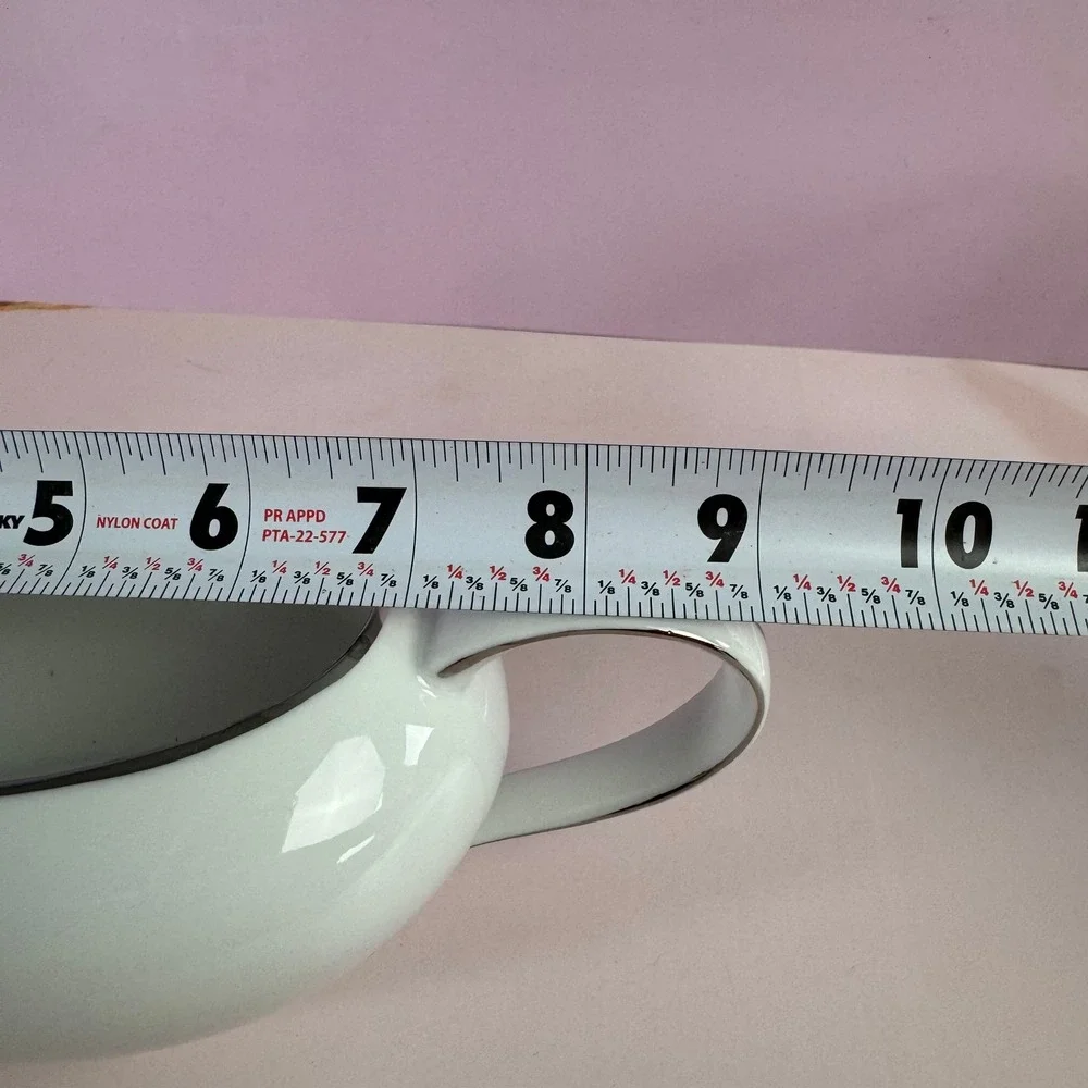 VTG Royal M by Mitashoten Japan Platinum Knight Gravy Boat White Silver M109 - Picture 8 of 9